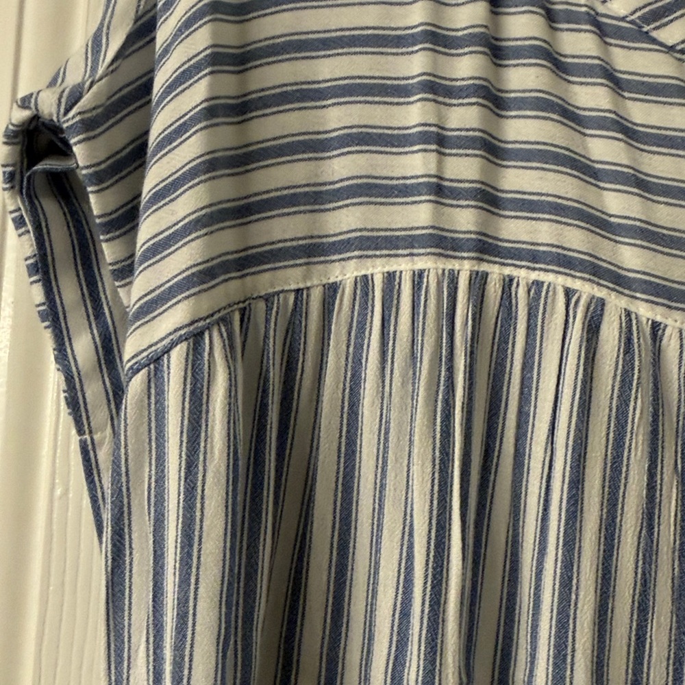 Maurices Blue and White Striped Button-Down Shirt - Picture 3 of 10